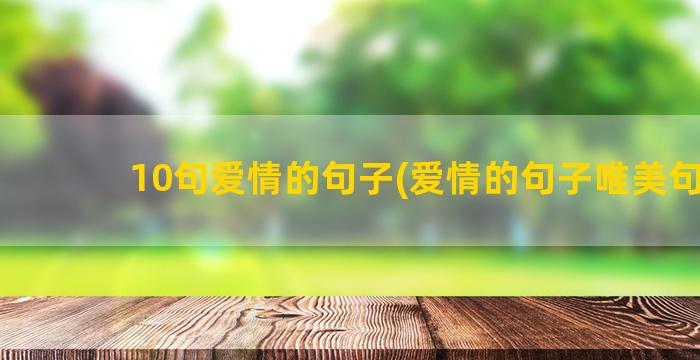 10句爱情的句子(爱情的句子唯美句长)