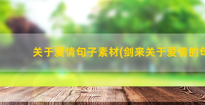 关于爱情句子素材(剑来关于爱情的句子)