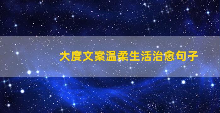 大度文案温柔生活治愈句子