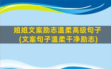 姐姐文案励志温柔高级句子(文案句子温柔干净励志)