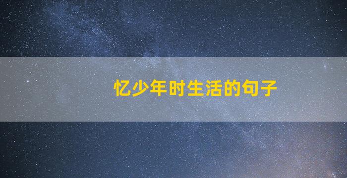 忆少年时生活的句子