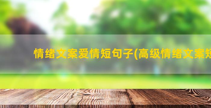 情绪文案爱情短句子(高级情绪文案短句)