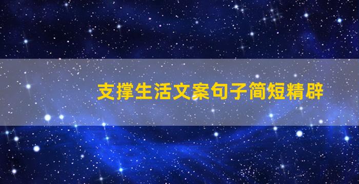 支撑生活文案句子简短精辟