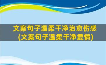 文案句子温柔干净治愈伤感(文案句子温柔干净爱情)