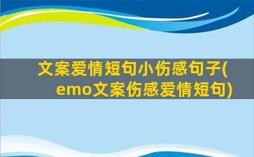 文案爱情短句小伤感句子(emo文案伤感爱情短句)