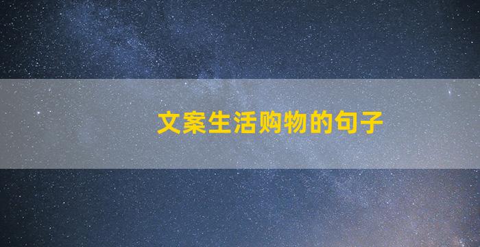 文案生活购物的句子