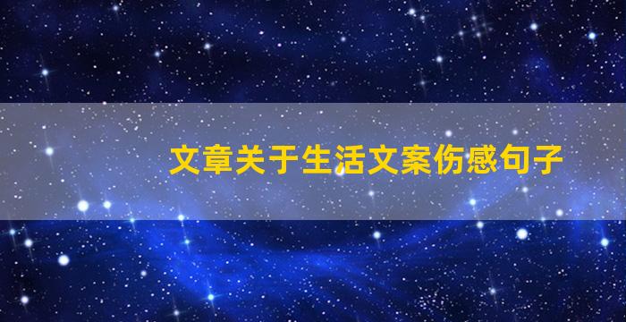 文章关于生活文案伤感句子