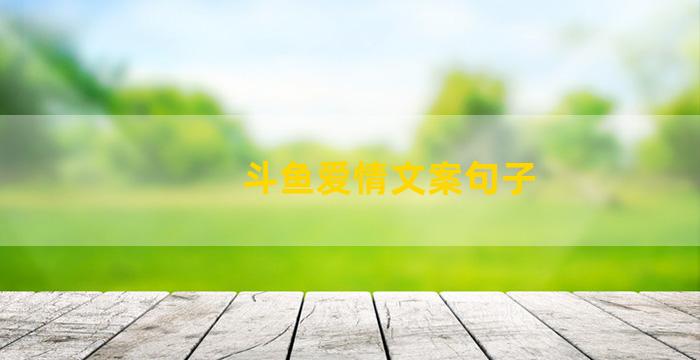 斗鱼爱情文案句子