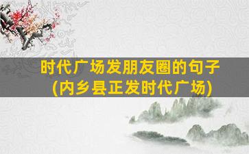 时代广场发朋友圈的句子(内乡县正发时代广场)