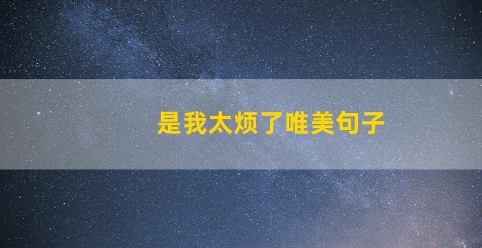 是我太烦了唯美句子