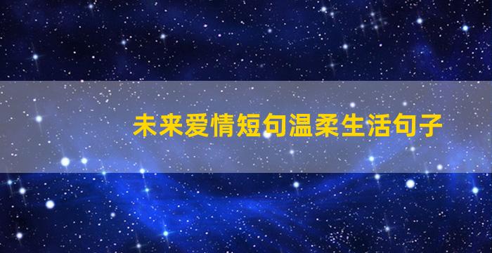 未来爱情短句温柔生活句子