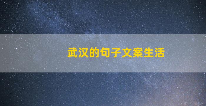 武汉的句子文案生活