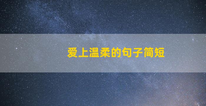 爱上温柔的句子简短