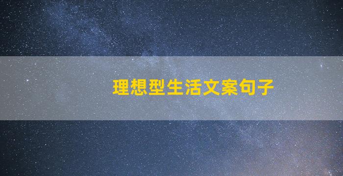 理想型生活文案句子