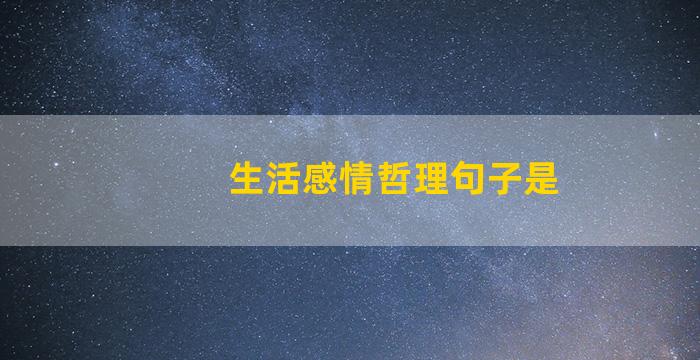 生活感情哲理句子是