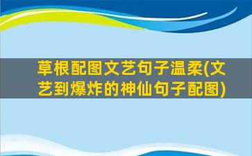 草根配图文艺句子温柔(文艺到爆炸的神仙句子配图)